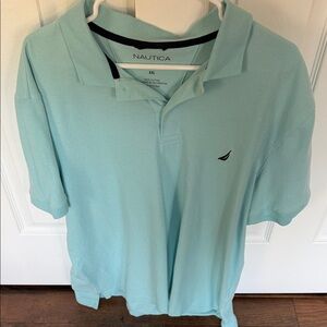 Nautica Men's Aqua Blue Polo Shirt